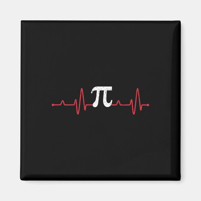 Imã Símbolo Pi Day Heartbeat Math Lover Enfermagem Pul (Frente)