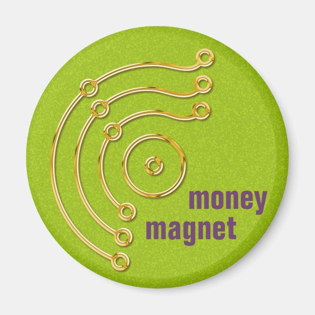 Imã Símbolo RUNA / DOURADO, dinheiro, ímã, verde (Frente)