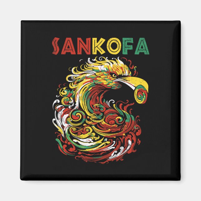 Imã Símbolo Sankofa Adinkra Sankofa, dezenove Gana (Frente)