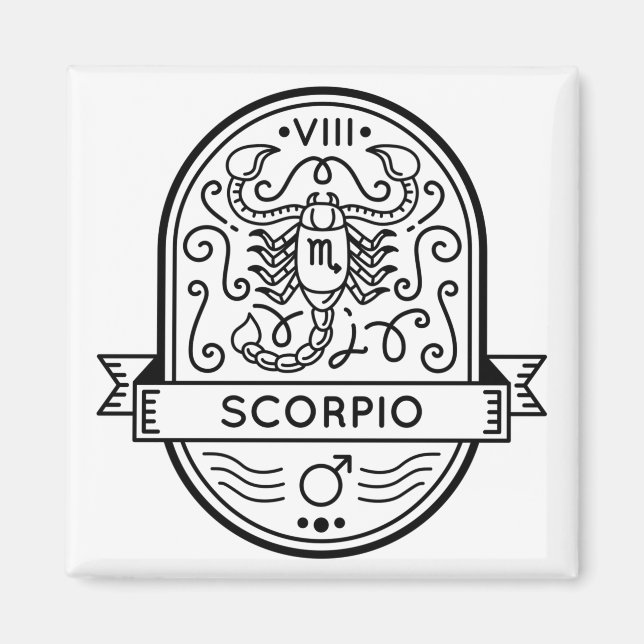 IMÃ SÍMBOLO SCORPIO DO CRACHÁ ZODIAC (Frente)