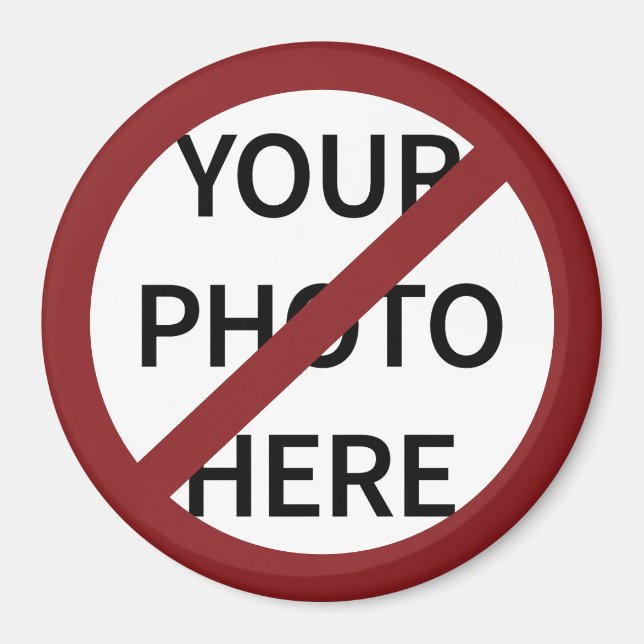 Imã Símbolo Sem Círculo de Ban Vermelho Personalizável (Frente)