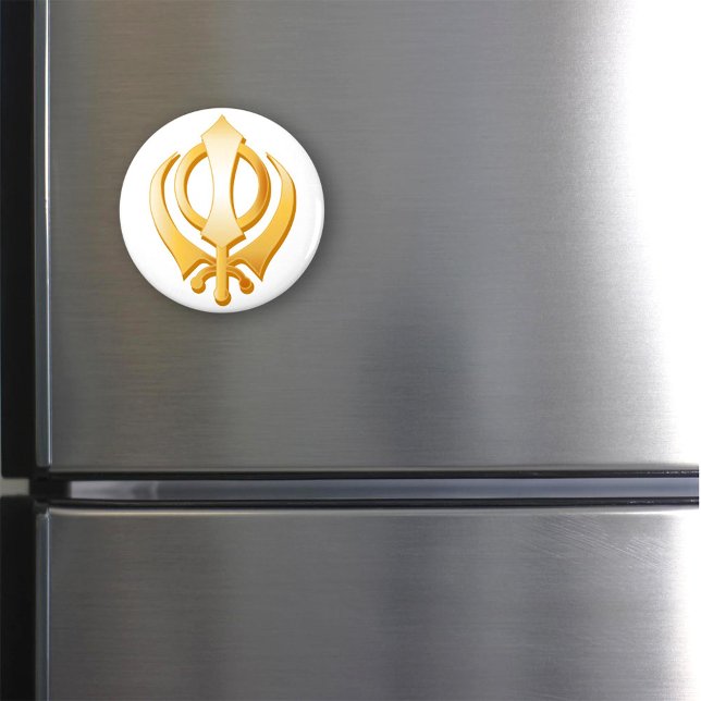 Imã Símbolo Sikh (Sikh Magnet, gold Khanda, symbol of the Sikh religion.
)