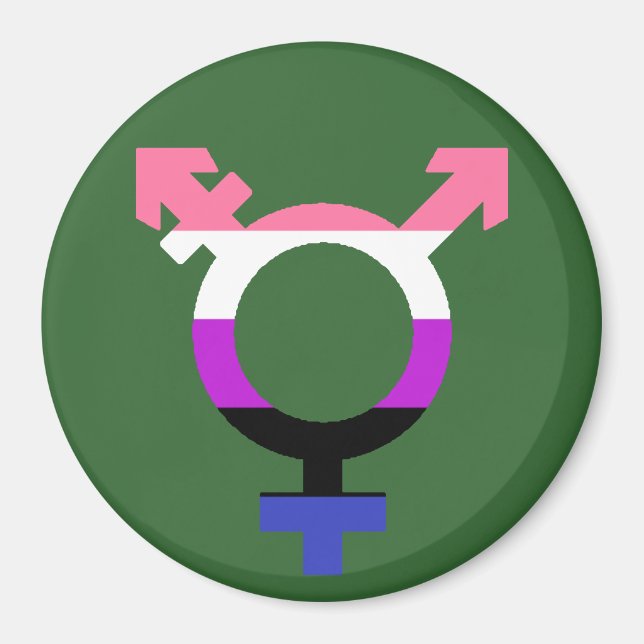 Imã Símbolo Trans Bandeira Genderfluid (Frente)