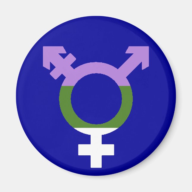 Imã Símbolo Trans da Bandeira Genderqueer (Frente)