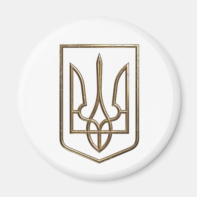Imã Símbolo Trident Gyrfalcon da Ucrânia (Frente)