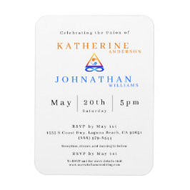 Ímã Símbolo Twin Flame Casamento Convite-Branco- Magne