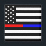 Imã símbolo vermelho azul da polícia bombeiros símbolo<br><div class="desc">polícia de bombeiros de linha vermelha azul símbolo dos eua bandeira americana</div>