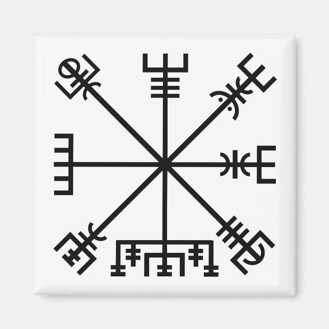 Imã Símbolo Viking Vegvisir (Frente)