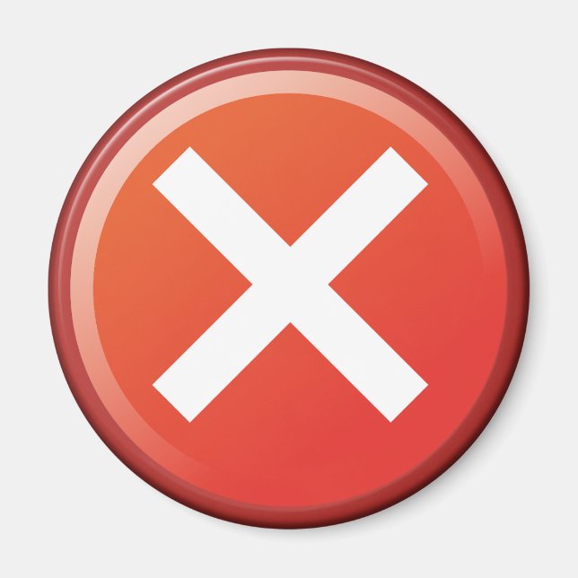 Imã Símbolo X Incorreto da Cruz Vermelha (Frente)