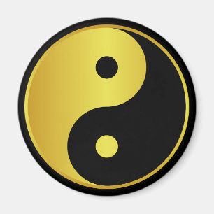 Imã Símbolo Yin e Yang Dourada filosofia asiática