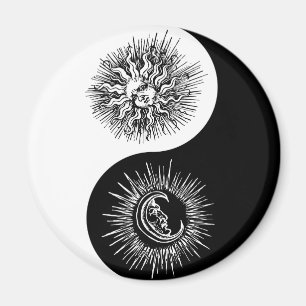 Imã Símbolo Yin e Yang - Sun vs Moon