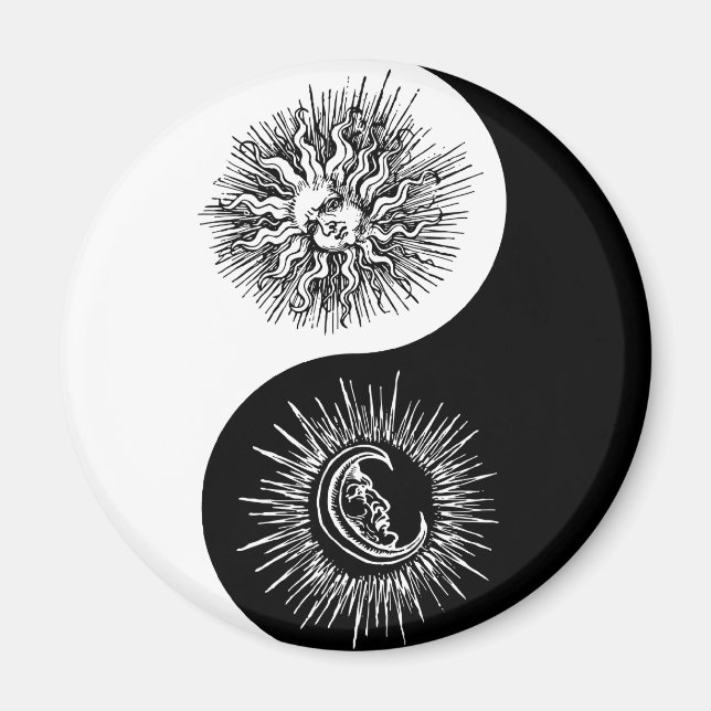 Imã Símbolo Yin e Yang - Sun vs Moon (Frente)