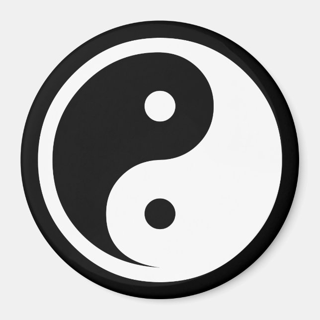Imã Símbolo Yin Yang - tatuagem sólida design 2 (Frente)