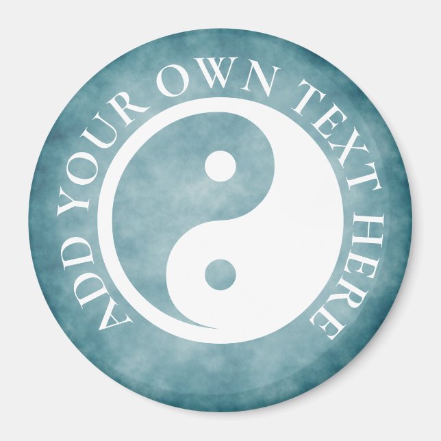 Imã Símbolo Yin Yang - tatuagem sólida design 2 (Frente)