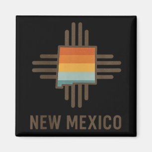 Imã Símbolo Zia do Novo México Feminino Retro Pôr do S