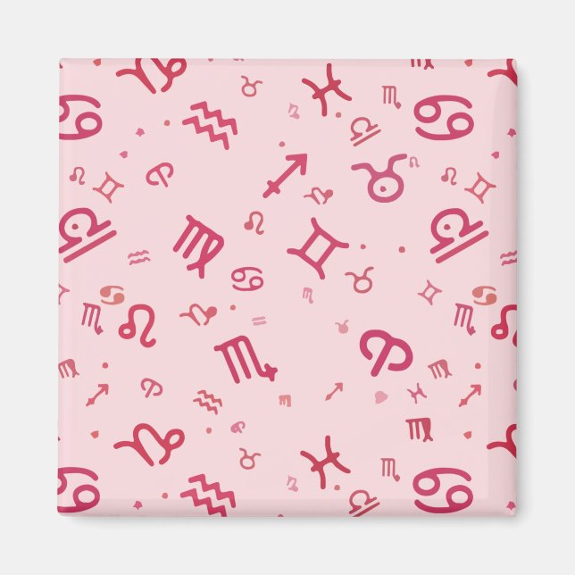 Imã Símbolo Zodiac - Astrologia Rosa (Frente)