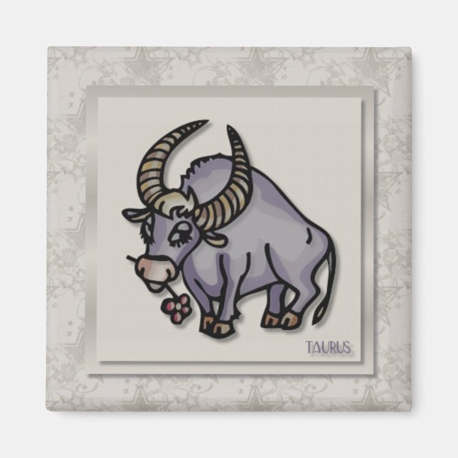 Imã Símbolo Zodiac Taurus Magnet (Frente)