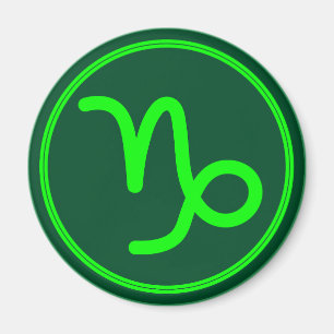 Imã Símbolo Zodíaco de Capricórnio Contraste Verde
