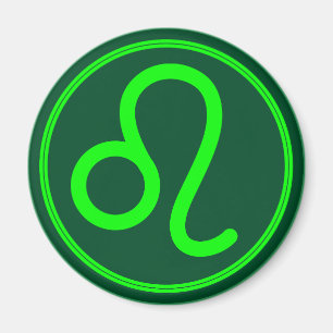 Imã Símbolo Zodíaco Leo Contraste Verde