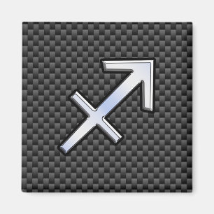 Imã Símbolo Zodíaco Sagitário Símbolo Carbono Fibr