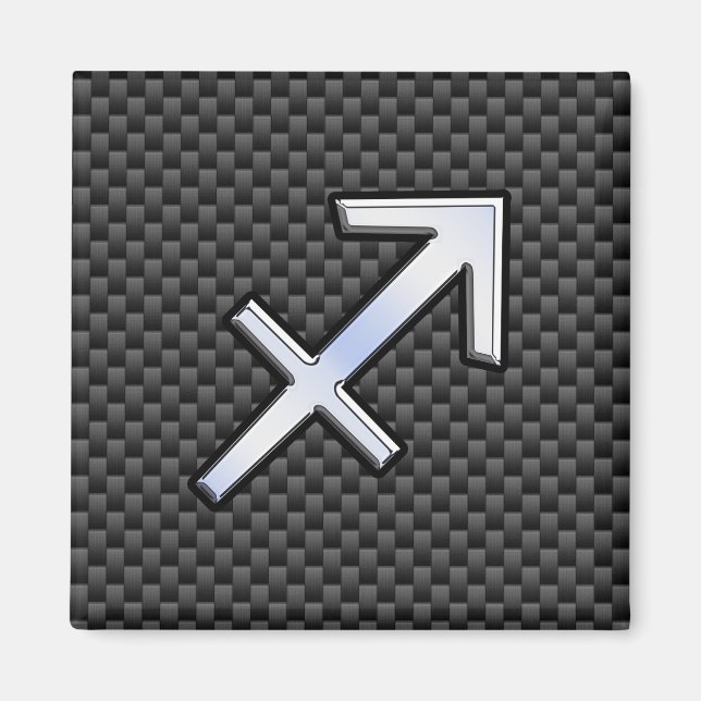 Imã Símbolo Zodíaco Sagitário Símbolo Carbono Fibra de (Frente)