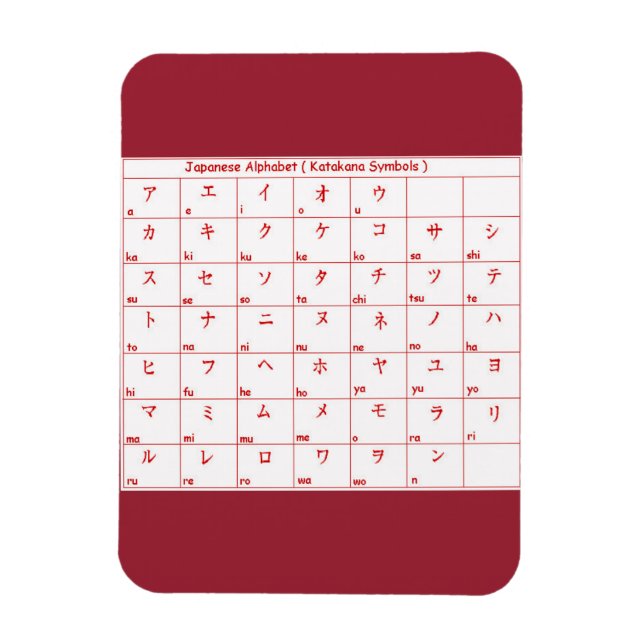 Ímã Símbolos do idioma japonês Katakana no alfabeto (Vertical)