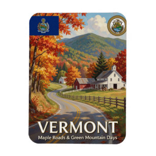 Ímã Símbolos do Maple de Vermont Orgulho da Montanha V