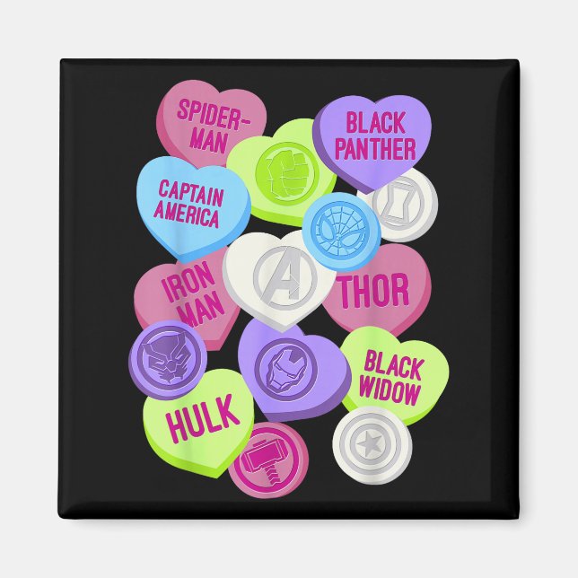 Imã Símbolos do Marvel Avengers Doces Corações Dia dos (Frente)
