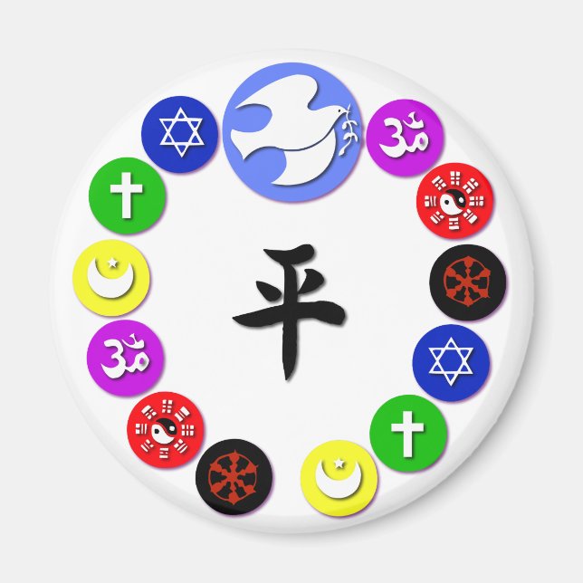 Imã Símbolos Religiosos do Mundo (Frente)