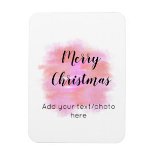 Ímã simple minimal add your text photo merry christmas