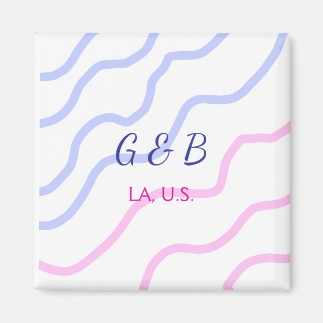 Imã SIMPLE MINIMAL adicione o nome do casal texto do n (Frente)