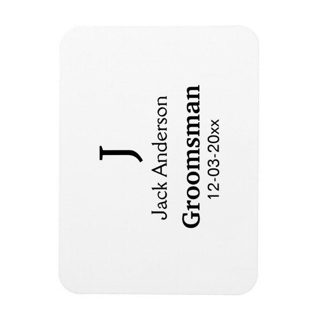 Ímã SIMPLE MINIMAL adicione o seu nome presente person (Vertical)