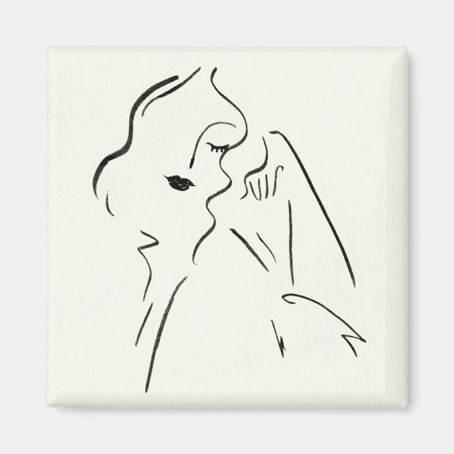 Imã Simple Study - Desenho de uma Senhora (Frente)