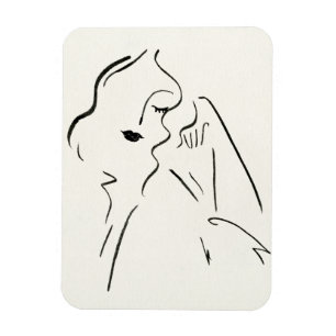 Ímã Simple Study - Desenho de uma Senhora