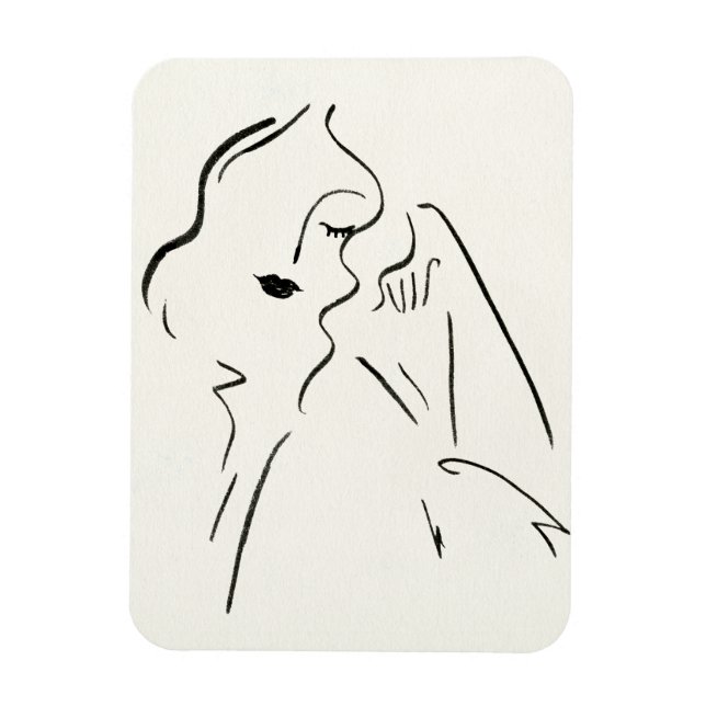 Ímã Simple Study - Desenho de uma Senhora (Vertical)