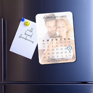 Ímã Simples 5 Foto Do Calendário De Linha Salvar O Cas