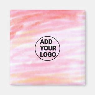 Imã Simples água-marela minimalista rosa adicionar log