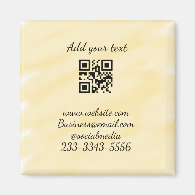 Imã simples código QR personalizado adicionar seu nome (Frente)