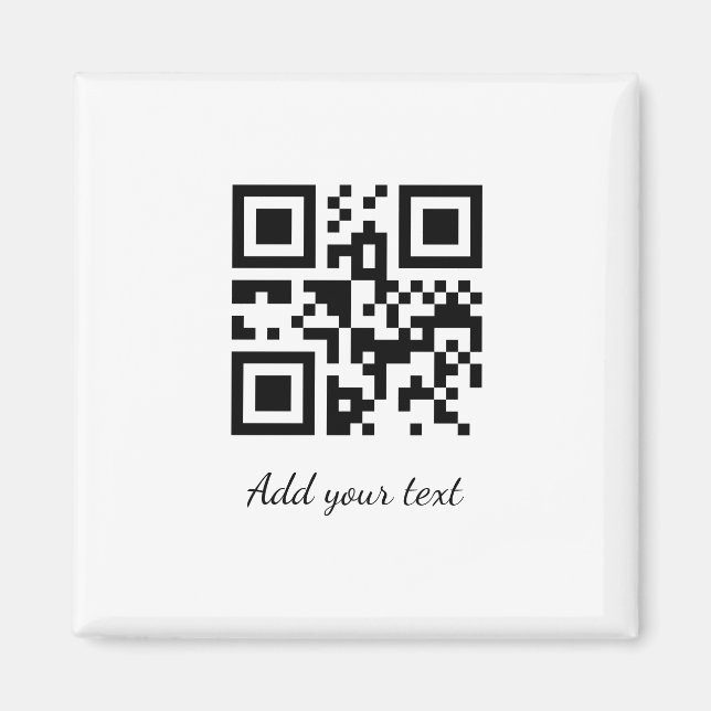 Imã simples código QR personalizado adicionar seu nome (Frente)