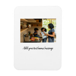 Ímã simples colagem de fotos com nome da família mamãe