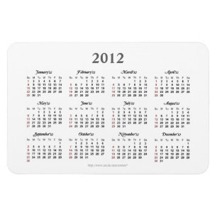 Ímã simples do prêmio de 2012 calendários