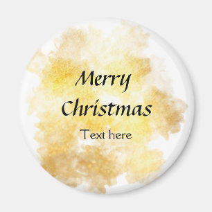 Imã Simples dourado adicione seu texto feliz natal per
