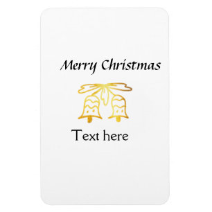 Ímã Simples dourado adicione seu texto feliz natal per