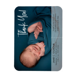 Ímã Simples e Bonito Obrigado Nome Bebê Esteja Foto Na