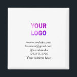 Imã simples e mínimo adicione seu logotipo/design aqui<br><div class="desc">adesivo simples para empresas</div>