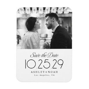 Ímã Simples Elegância Classe Rascunho Foto Casamento 