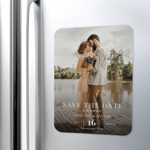 Ímã Simples Elegante Moderno Foto Casamento Salve a Da