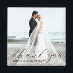 Imã Simples Elegante Obrigado Foto Magnet De Casamento<br><div class="desc">Simples Elegante Obrigado Foto Magnet De Casamento</div>