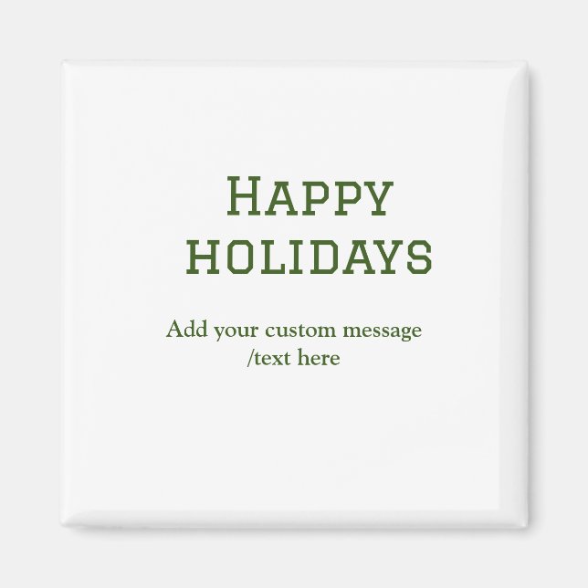 Imã Simples feriados verdes e felizes no Natal (Frente)