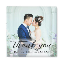 Simples Foto de Casamento com Agradecimento Elegan